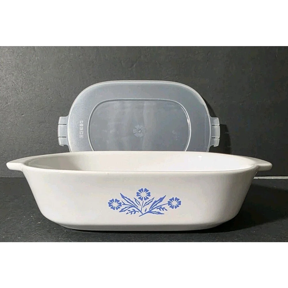 CorningWare 60th Anniversary Cornflower Blue Stoneware Casserole 1.5Qt & 20oz